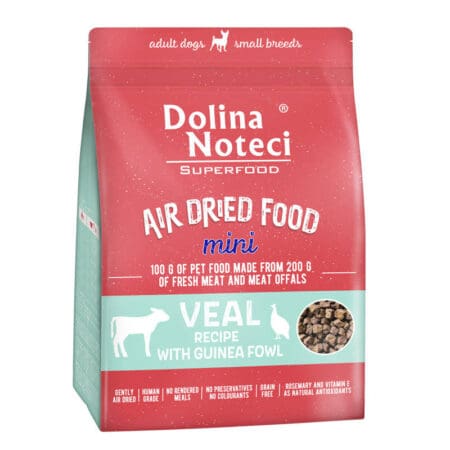 Dolina Noteci Veal with Guinea Fowl mini Air-Dried Dog SuperFood 1kg - 2.2lbs for small breeds- Human Grade